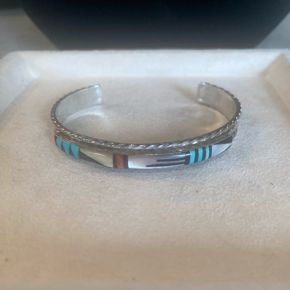 Zuni Sterling Silver and Turquoise Women's Bracelet